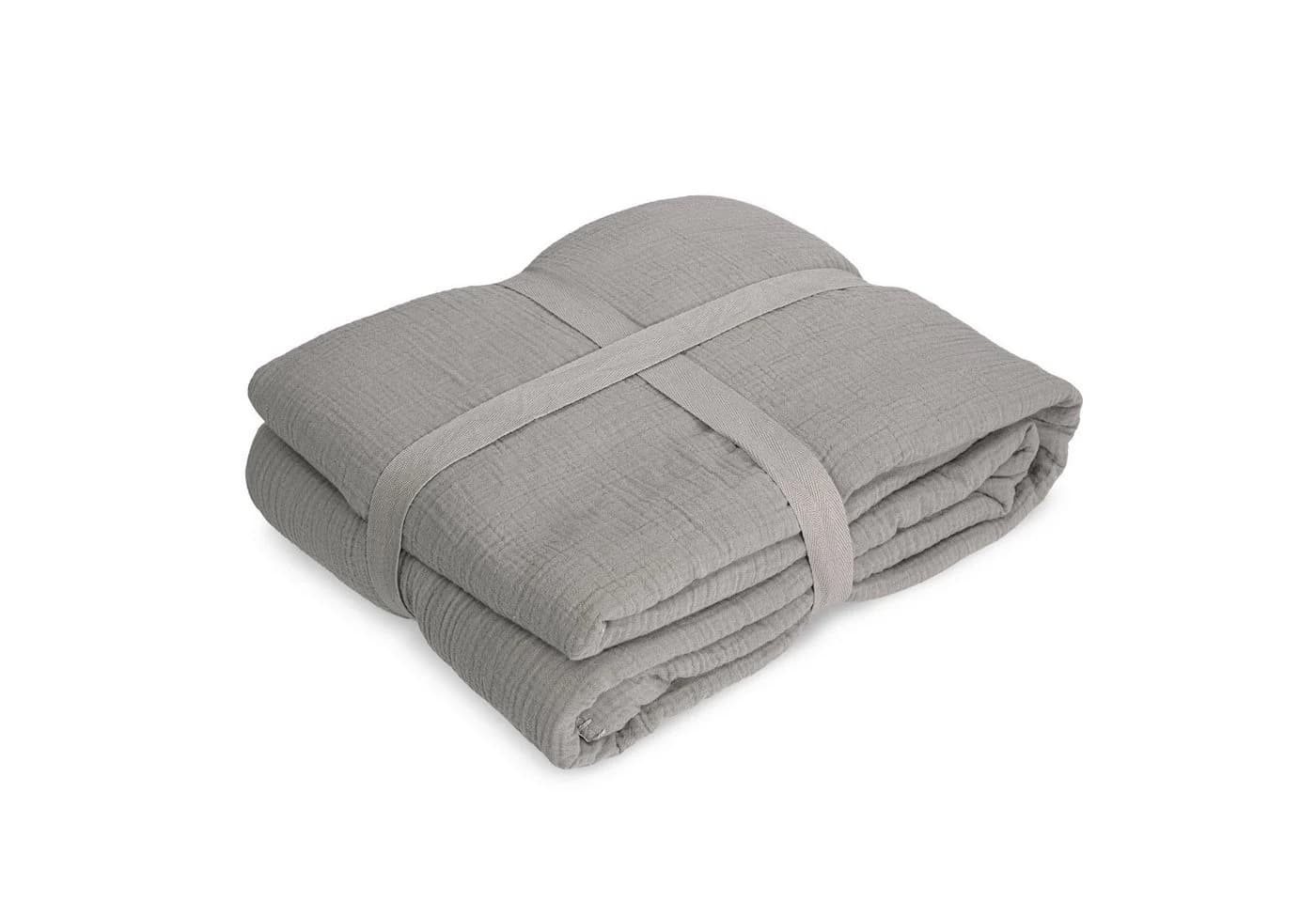 Home Creation Musselin Decke Grau 130x180 cm Kuscheldecke Baumwolle Fleece - Bild 2