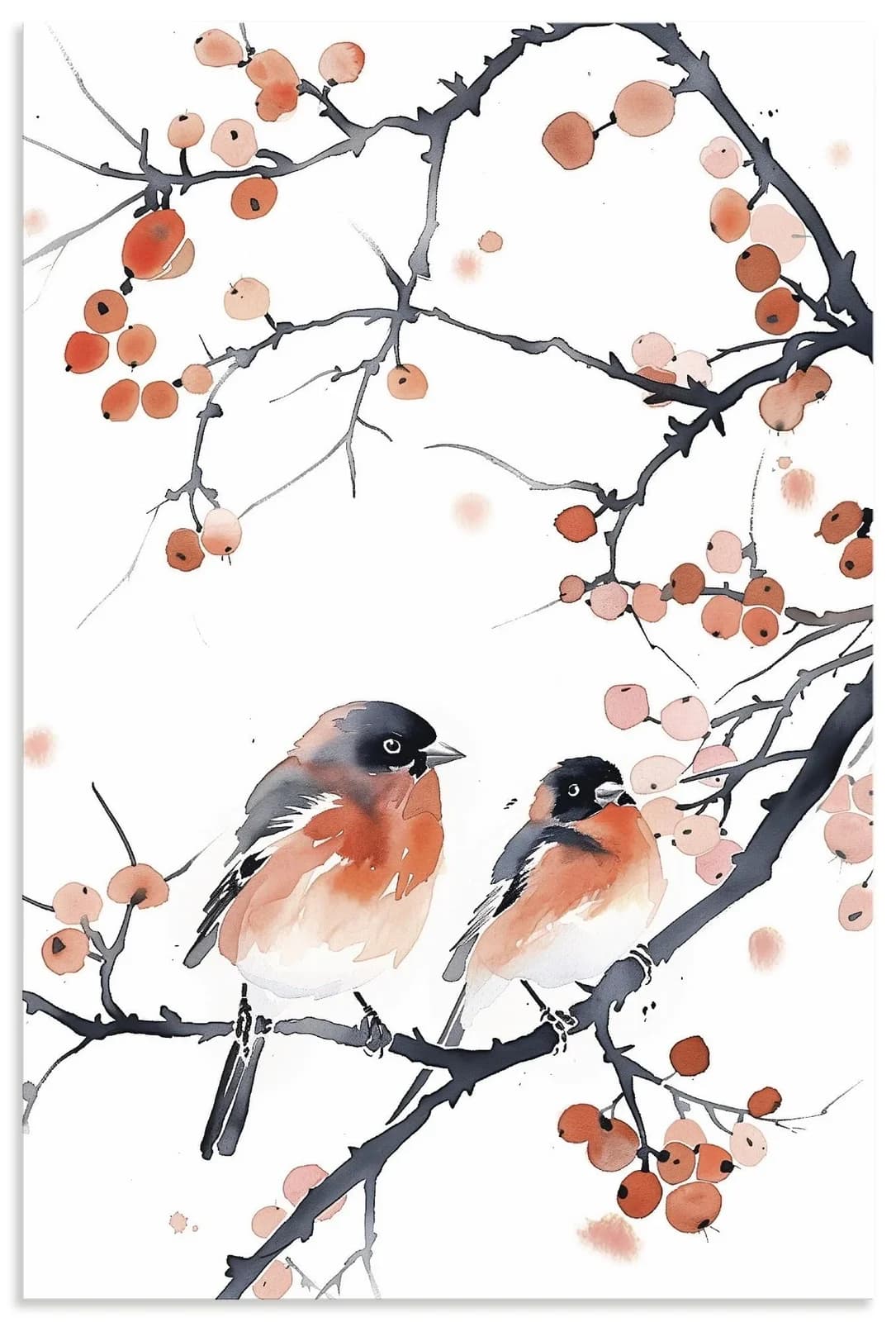 Artland Wandbild Aquarell Gimpel Rot