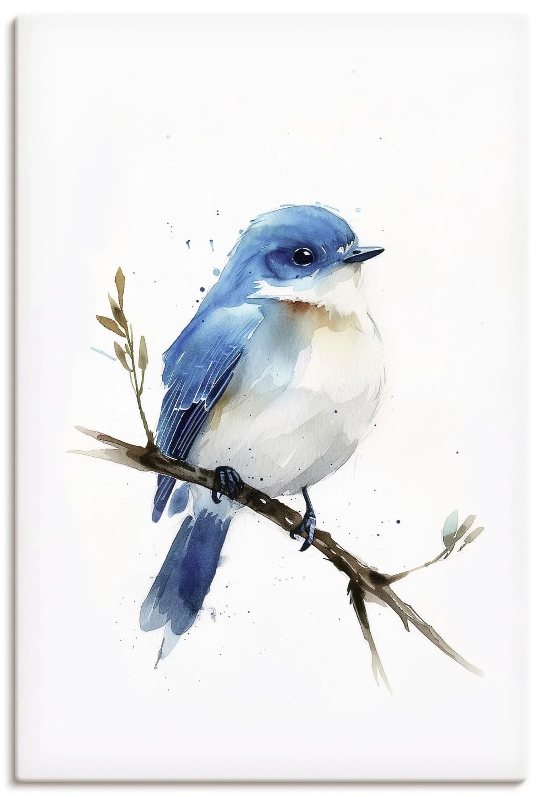 Artland Wandbild Aquarell Berghüttensänger Blau