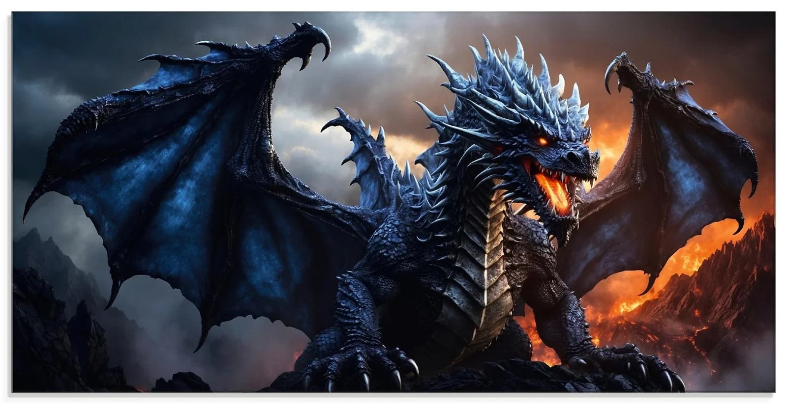 Glasbild ARTLAND Im Reich des Drachen IX Blau