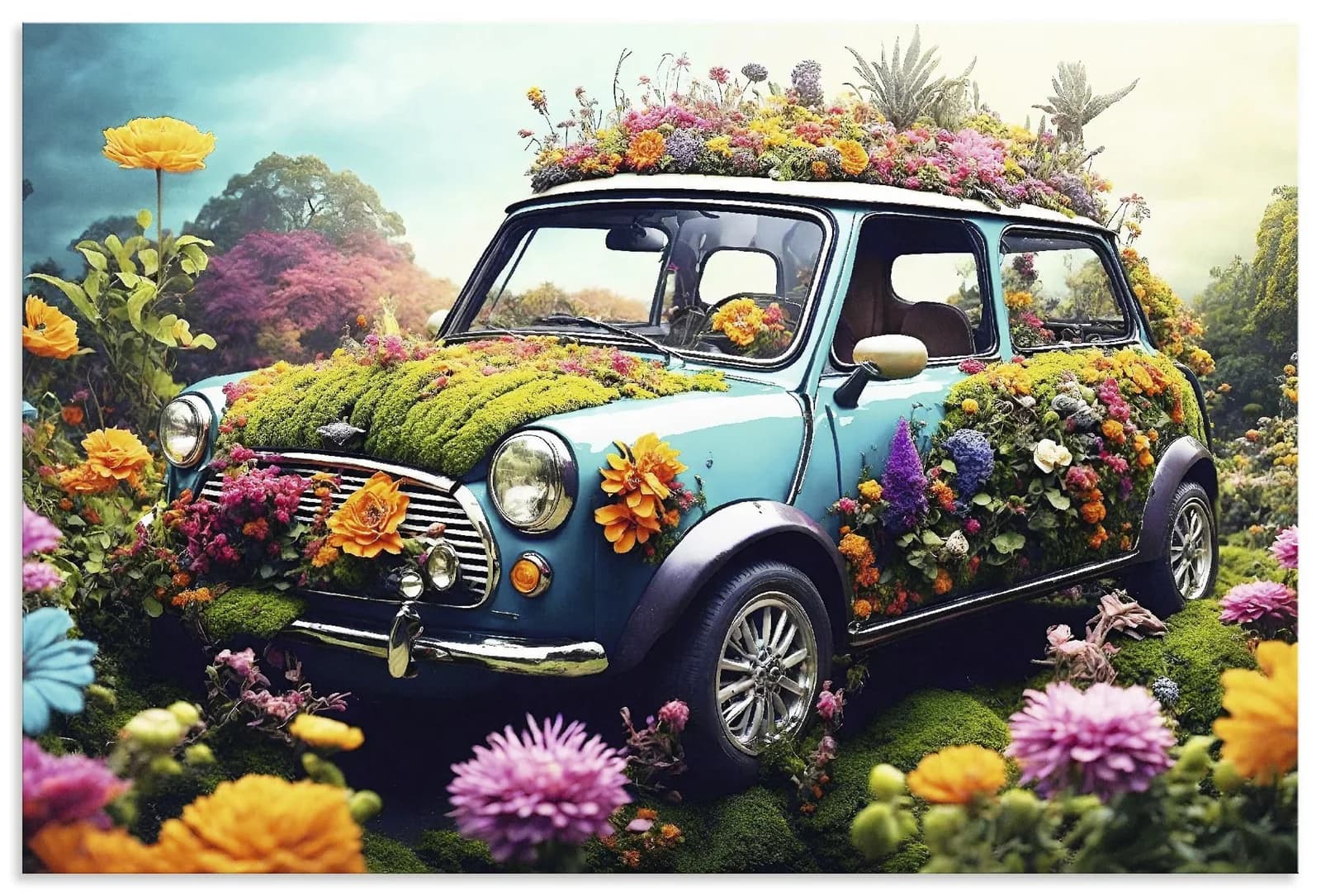 Artland Wandbild Flowerpower Mini Bunt