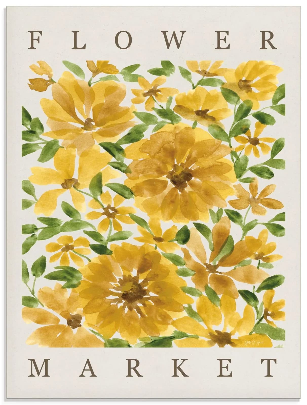 ARTLAND Glasbild "Sunflower Blooms" Gelb
