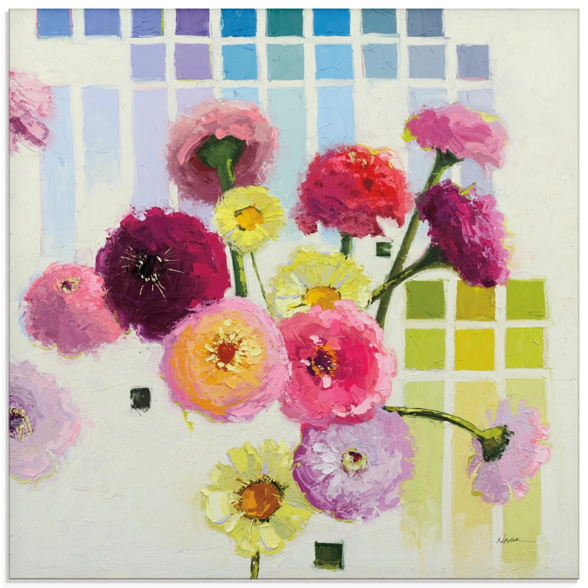 Glasbild ARTLAND Color Chart II Bunt