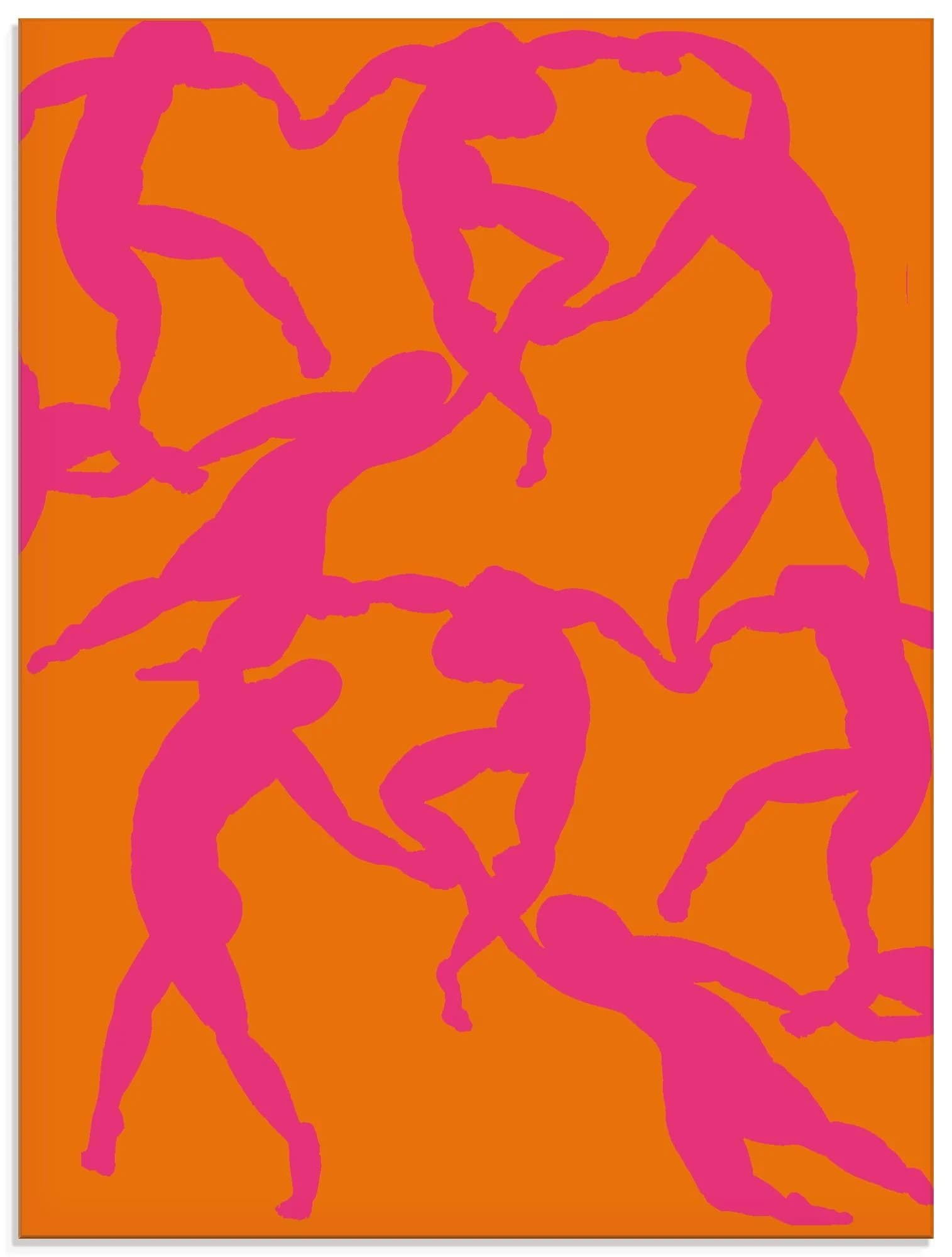 ARTLAND Glasbild Matisse Tanz Pink-Orange 60x80 cm