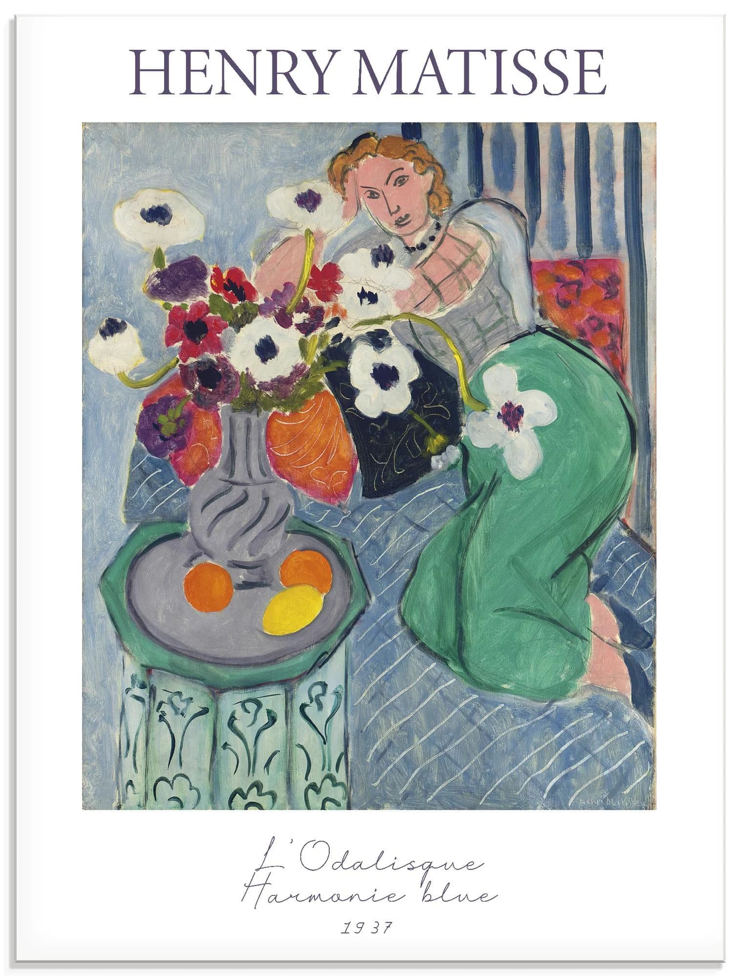 Glasbild ARTLAND L'Odalisque Harmonie blue 60x80 cm