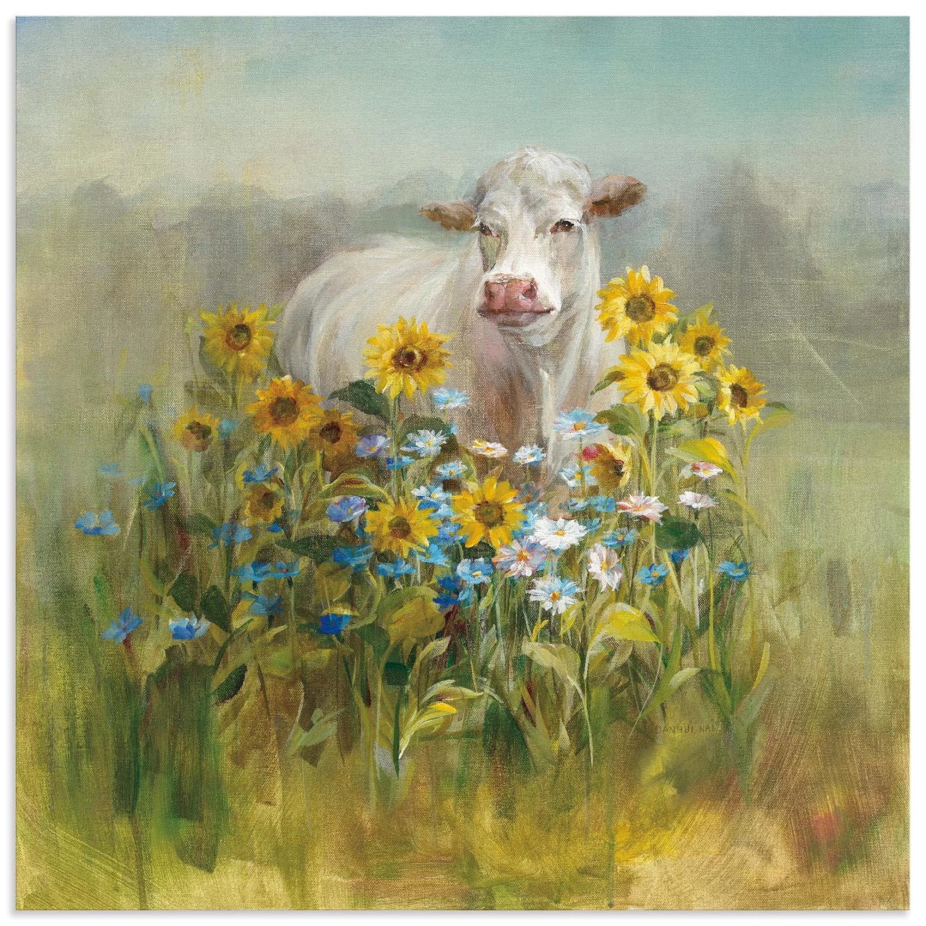 Artland Wandbild Farm and Field I Grün