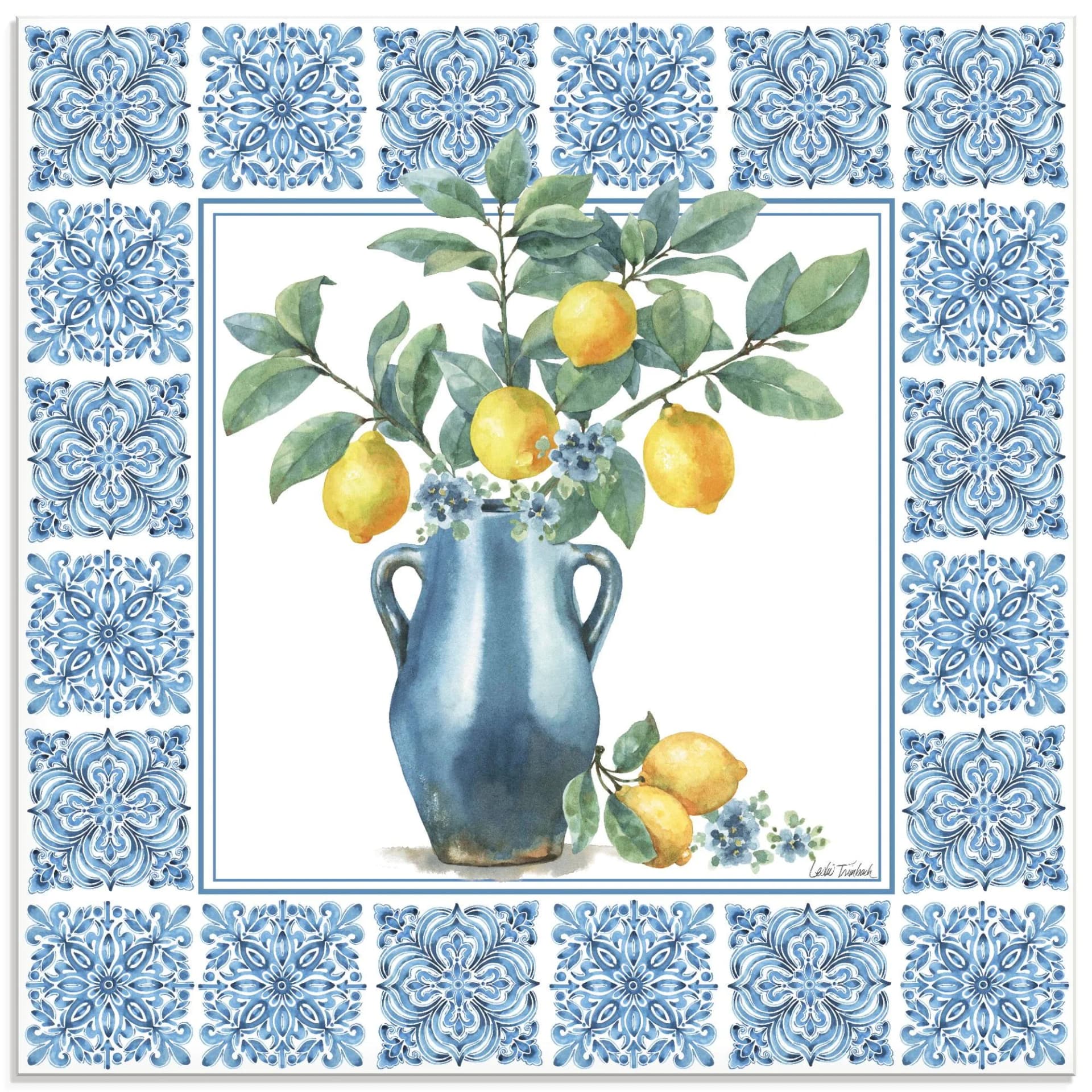 Artland Glasbild Le Citron V Blau