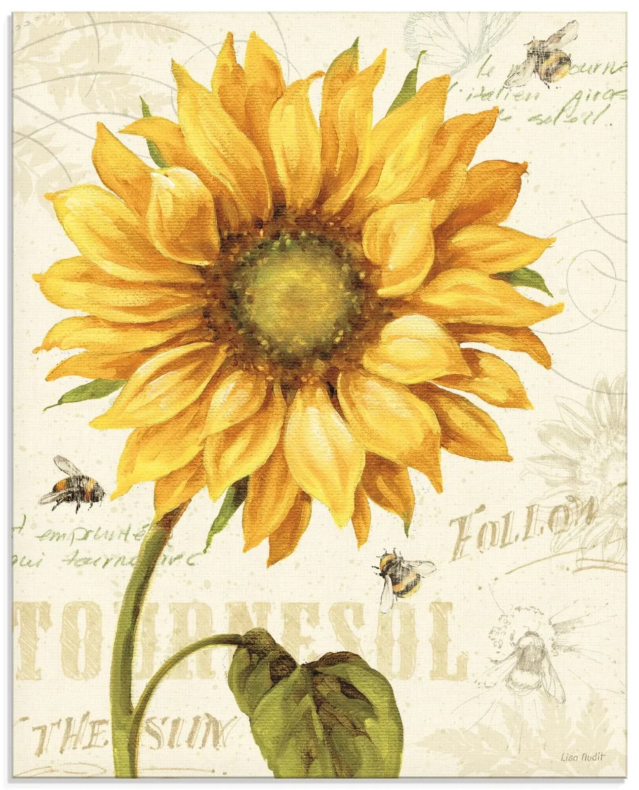 Glasbild ARTLAND Under the Sun I Gelb 60x80 cm