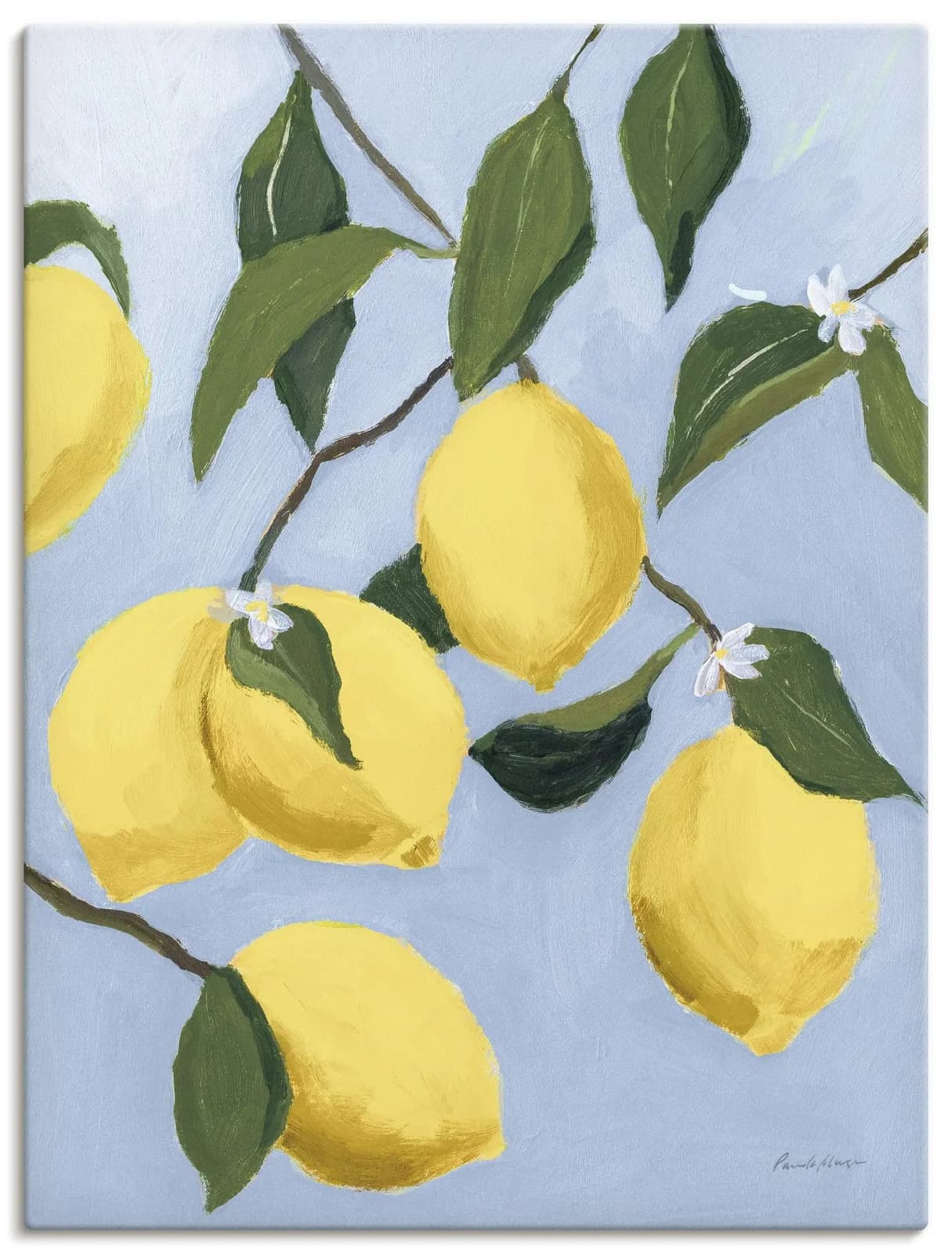 Artland Wandbild Lemon Tree Light Gelb