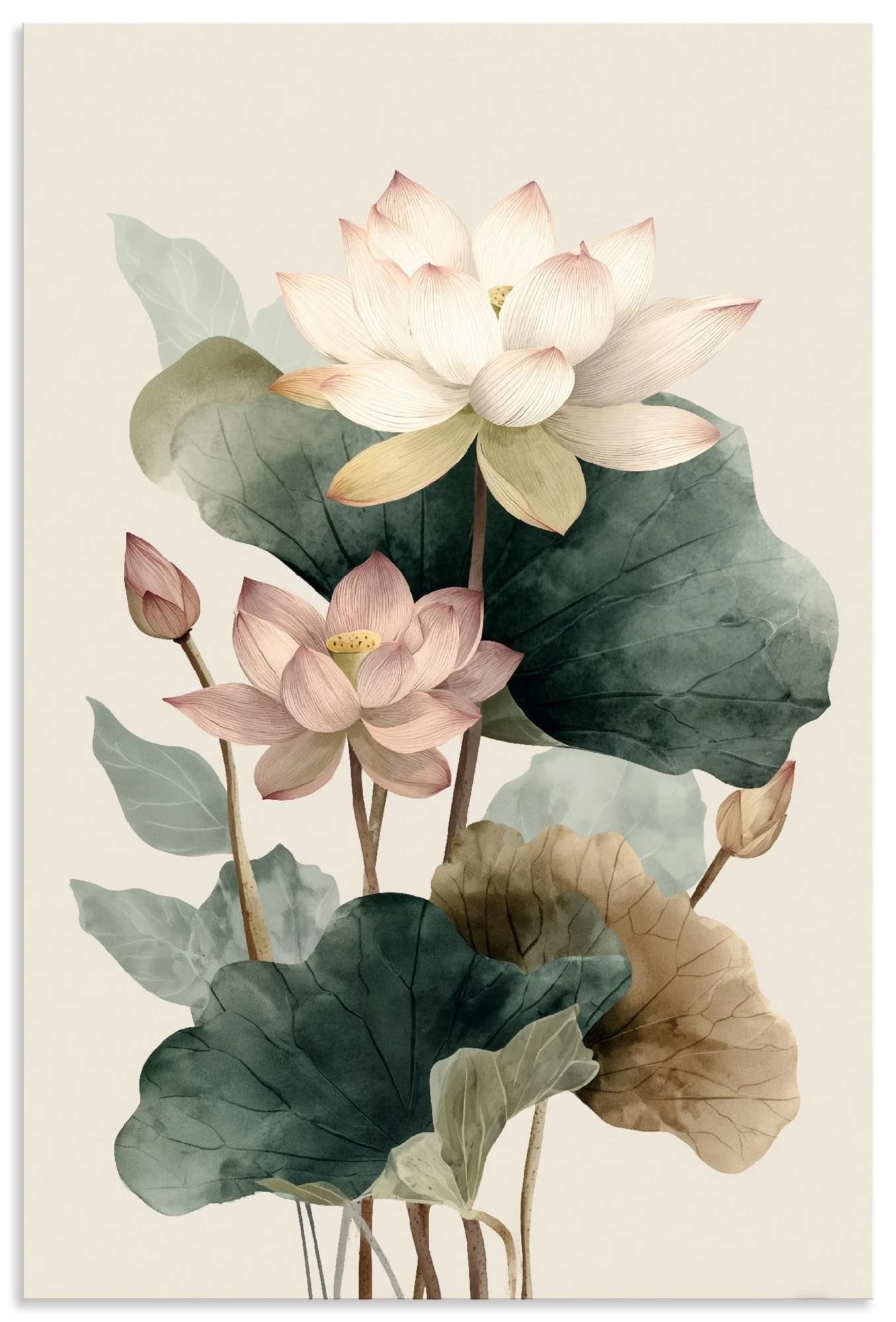 Artland Wandbild Lotus Grün