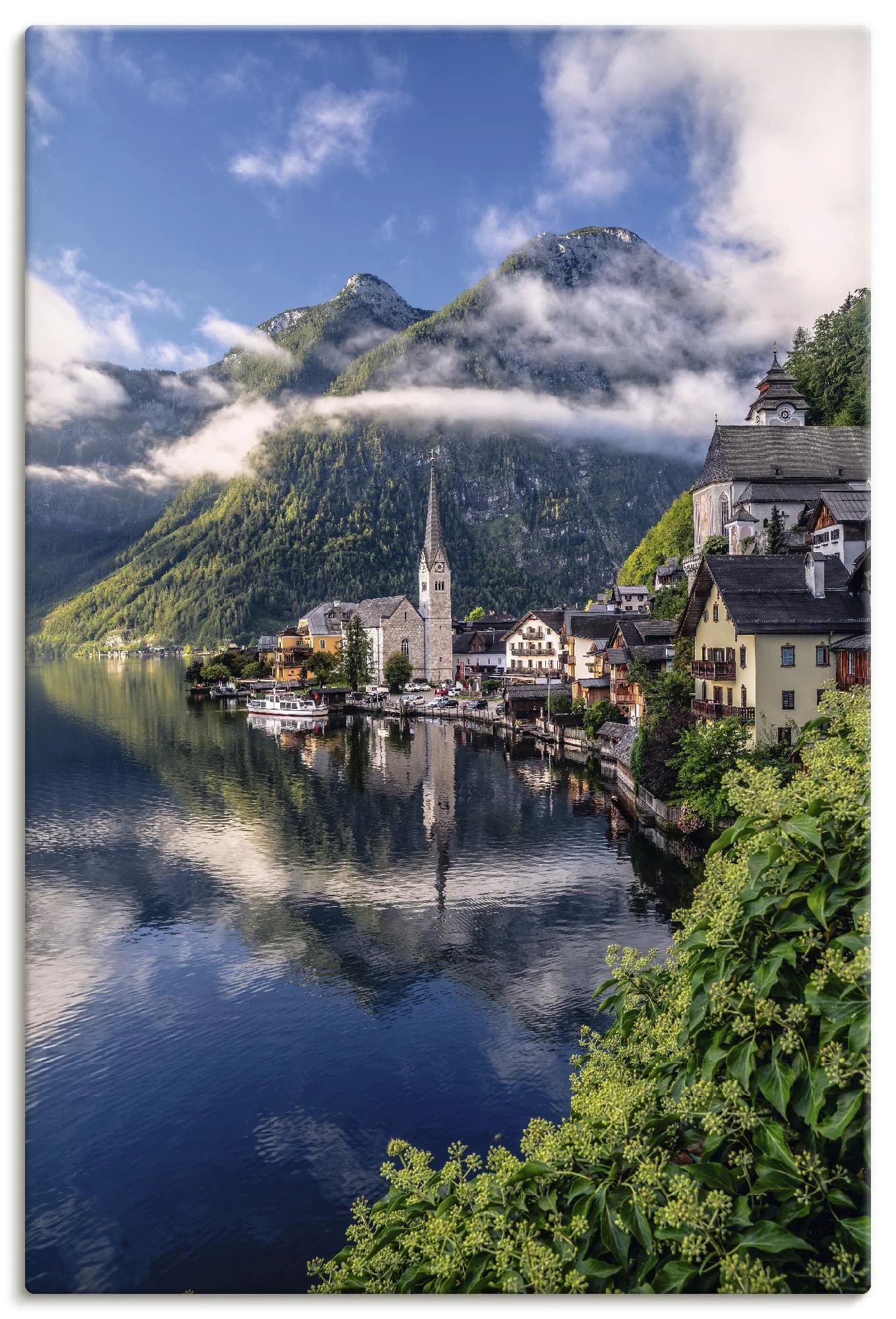Wandbild Sommer in Hallstatt ARTland Blau