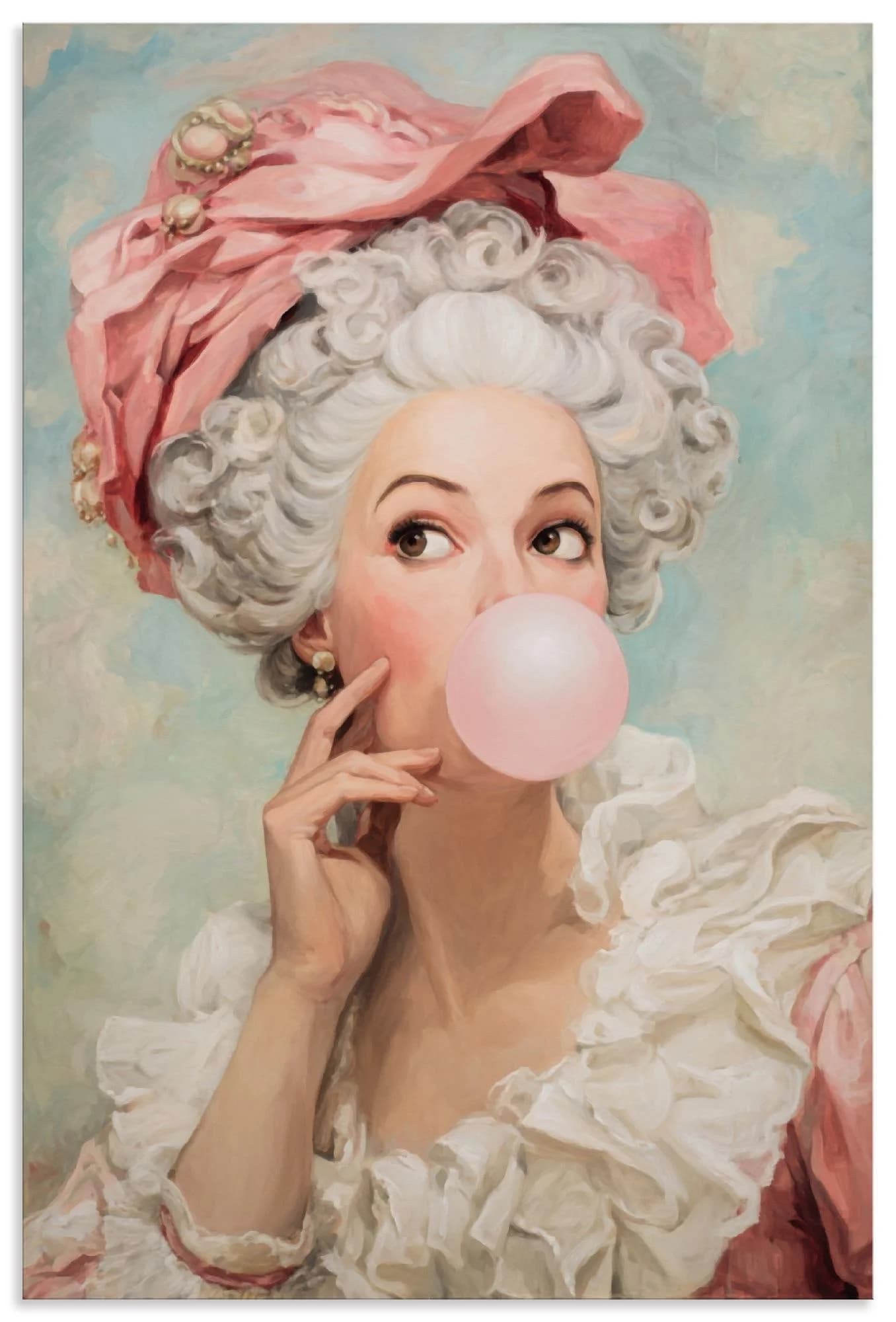 Artland Wandbild Kaugummi Rebellin Madame Pompadour Blau