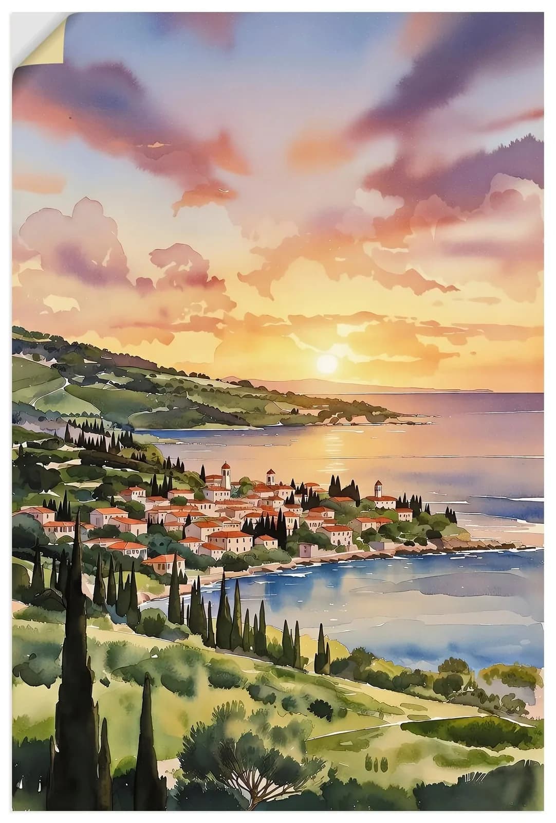 Artland Wandaufkleber „Mediterrane Impressionen“ bunt