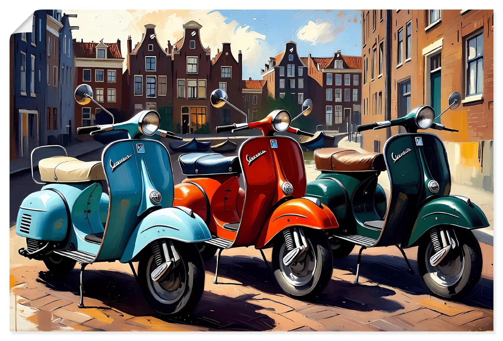 ARTLAND Wandbild „Mit dem Motorroller nach Amsterdam“ Farbig