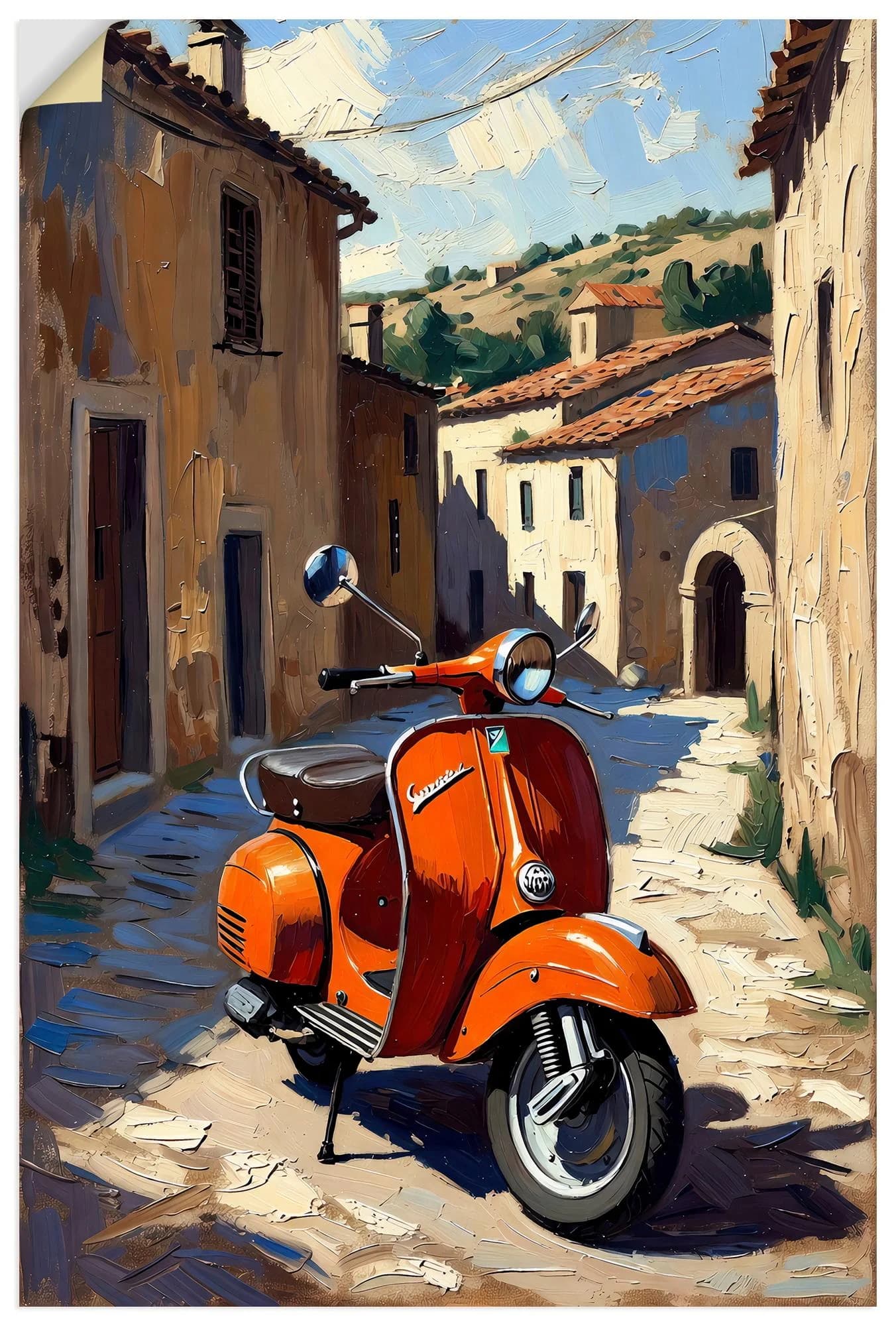 Artland Wandaufkleber Roter Motorroller Italien