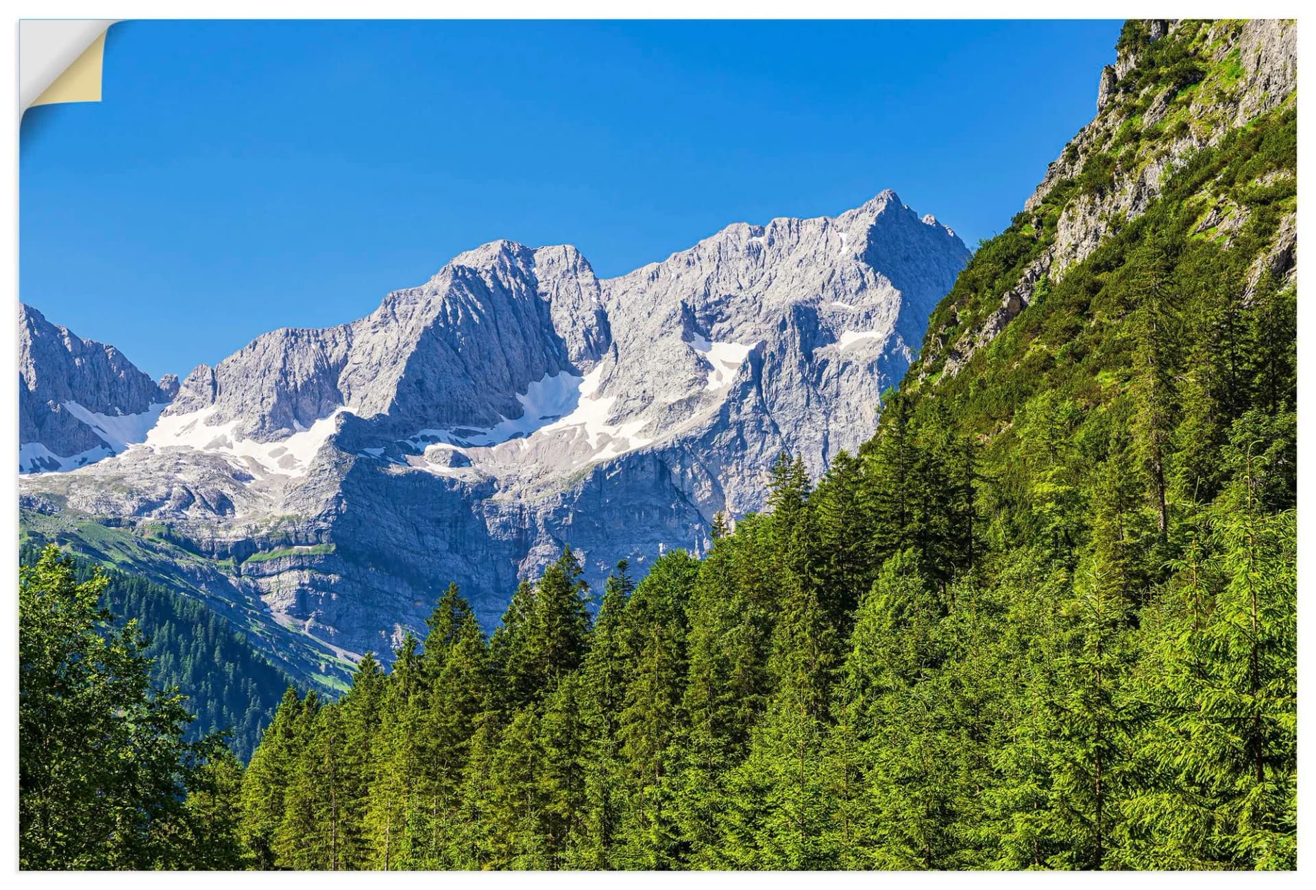 ARTLAND Wandaufkleber Landschaft Grün Querformat