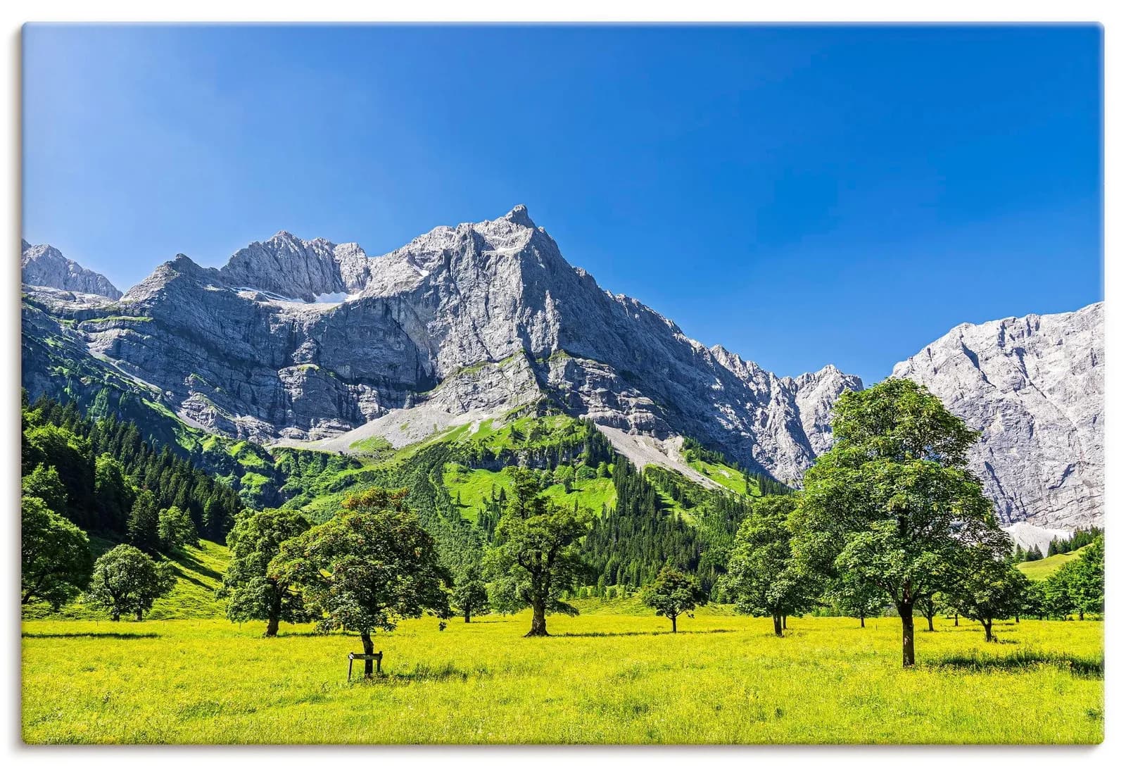 ARTLAND Wandbild Große Ahornboden im Rißtal Leinwand grün