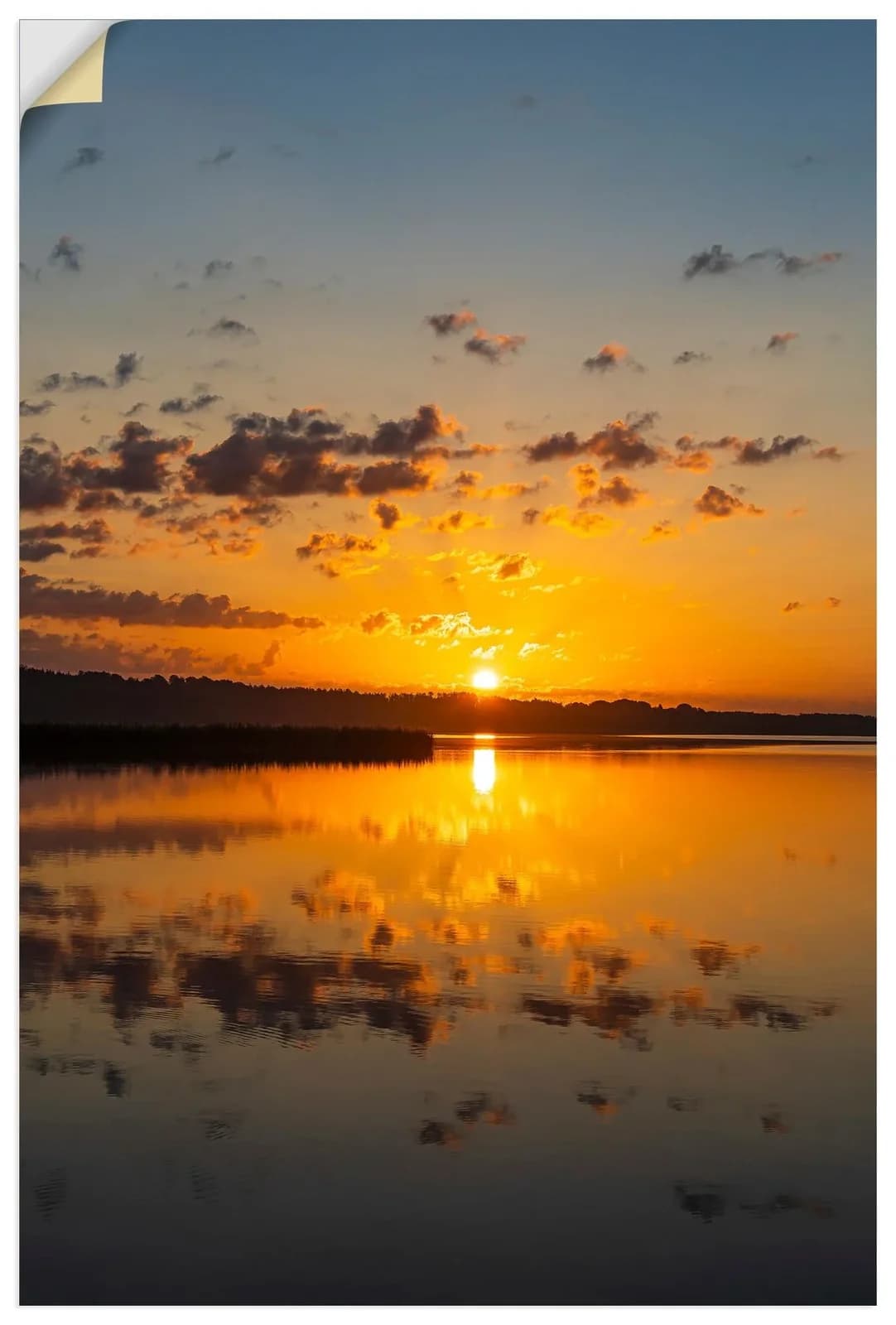 ARTLAND Wandaufkleber Sonnenaufgang Seedorf Orange