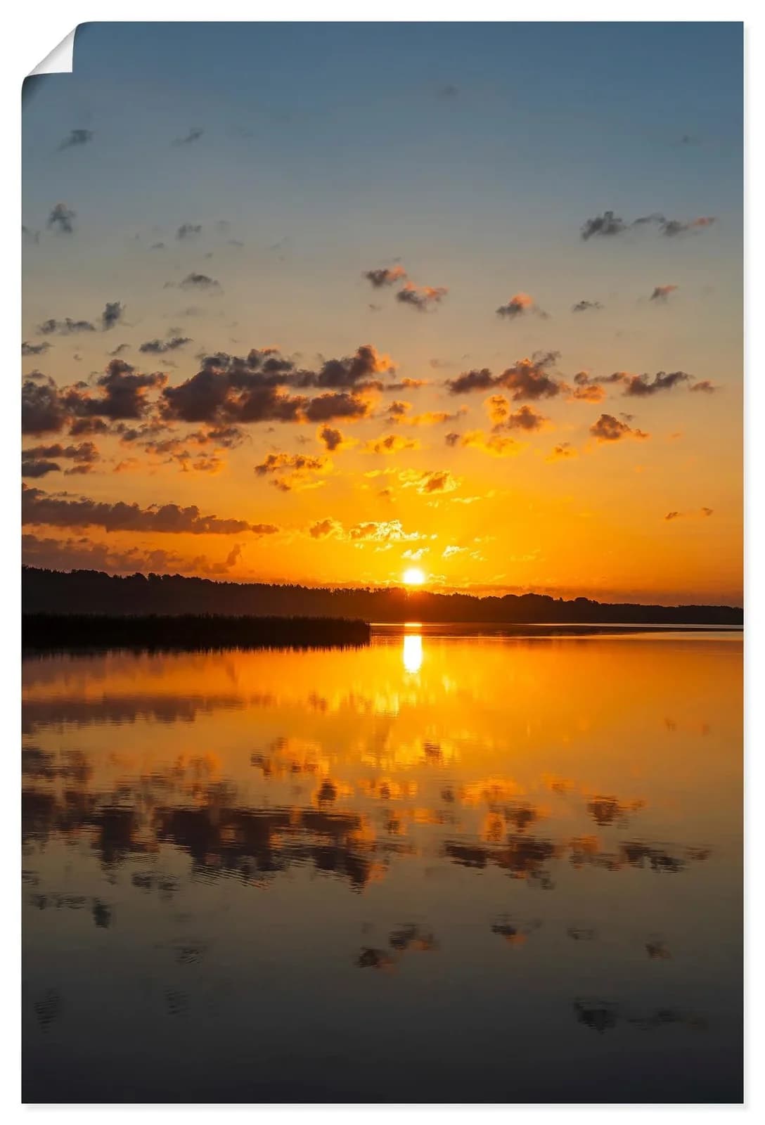 ARTLAND Wandbild Sonnenaufgang Seedorf Orange Kunstdruck