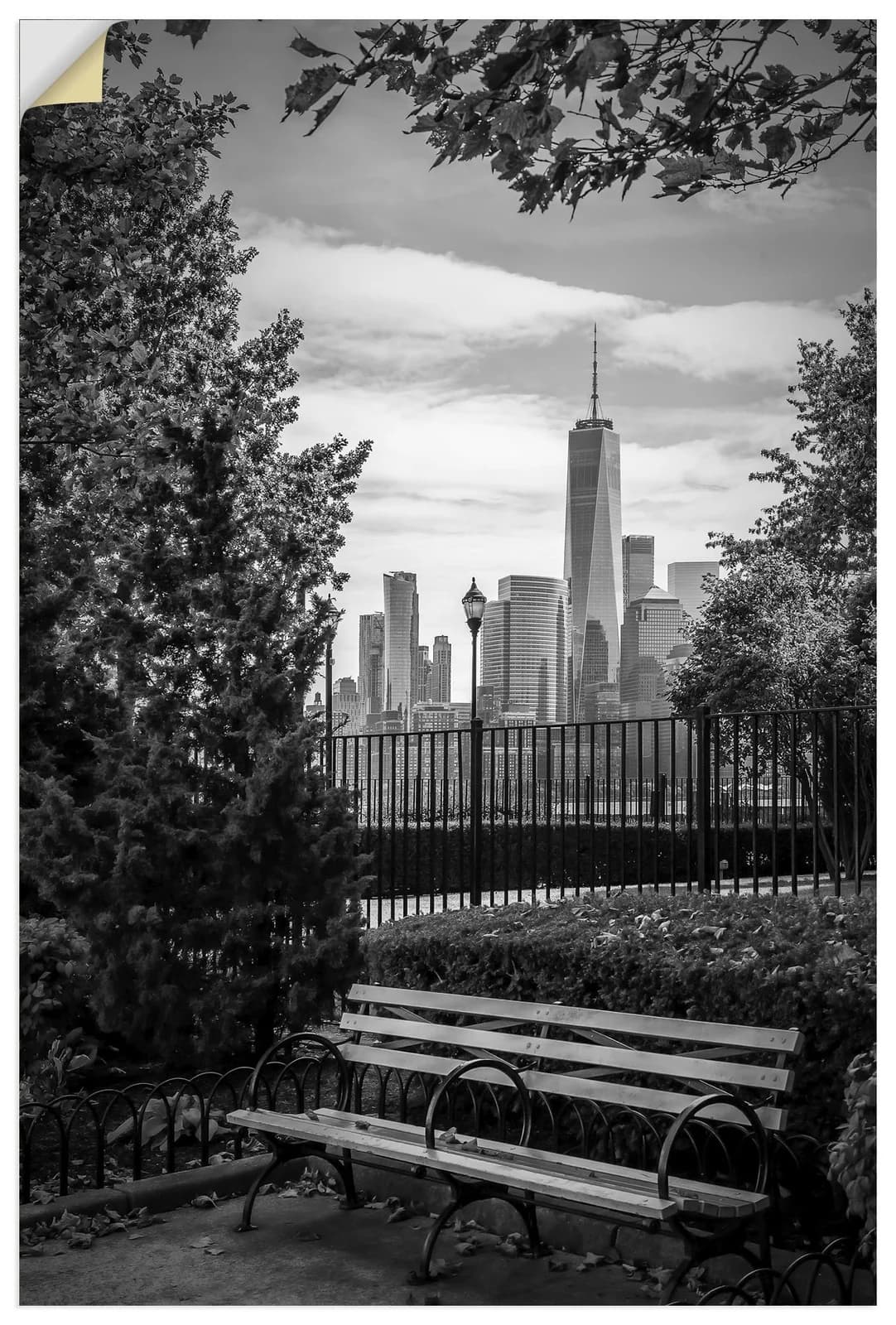 ARTLAND Wandaufkleber NYC-Skyline Schwarz-Weiß