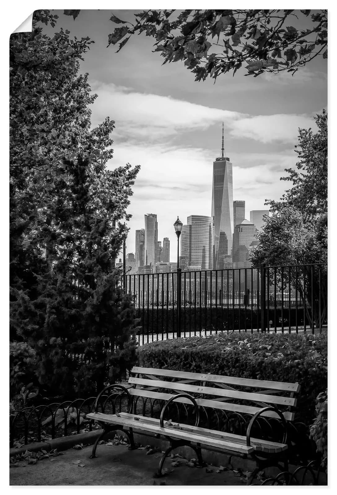 ARTLAND Wandbild Urbaner Rückzugsort NYC-Skyline Schwarz-Weiß