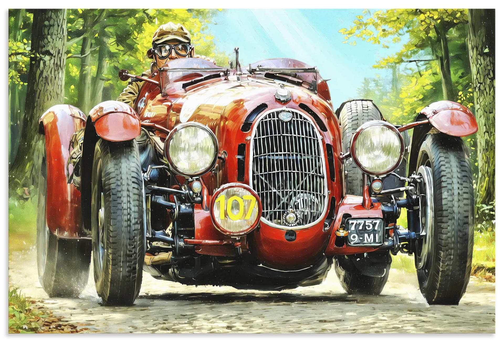 Artland Wandbild Alfa Romeo 8C 2300 Monza Rot Alu Dibond