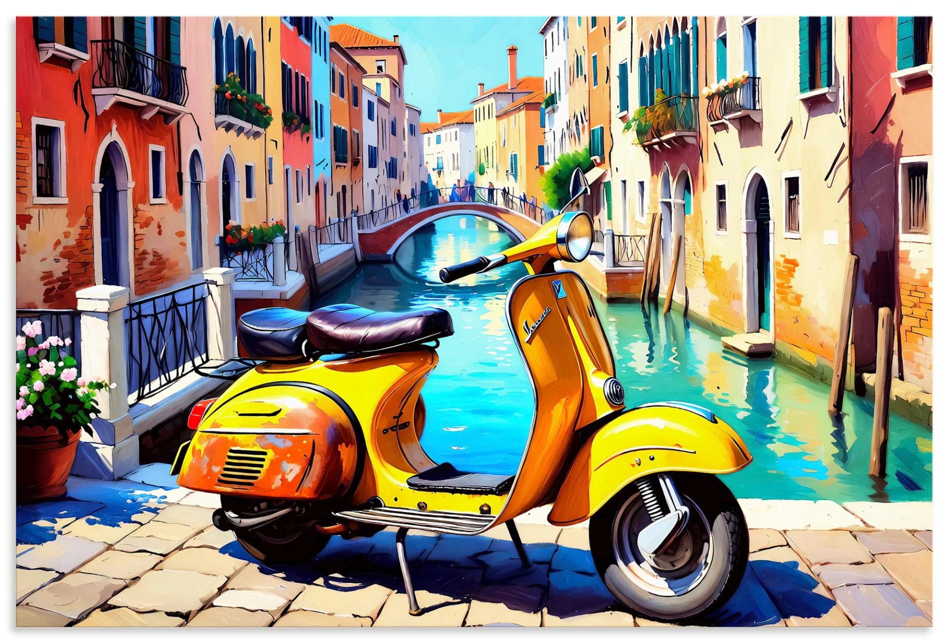 ARTLAND Wandbild Reise nach Venedig Alu Dibond Farbig