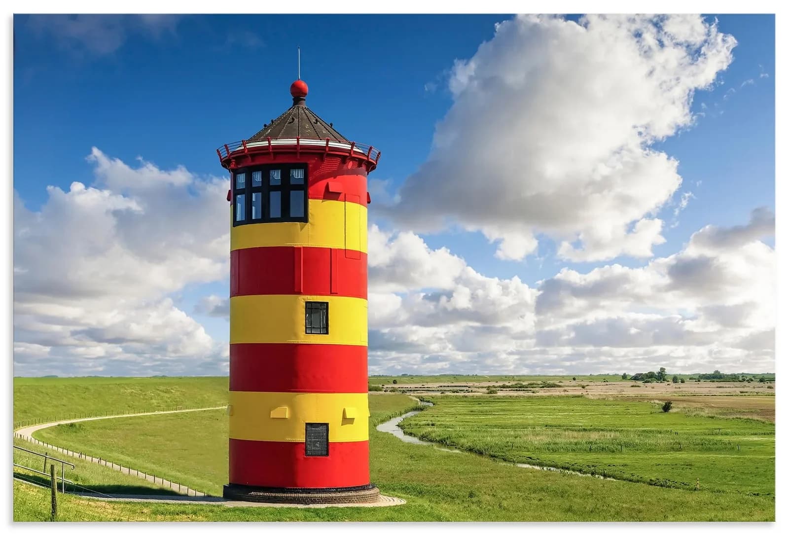 Artland Wandbild Pilsumer Leuchtturm Alubild Querformat Bunt