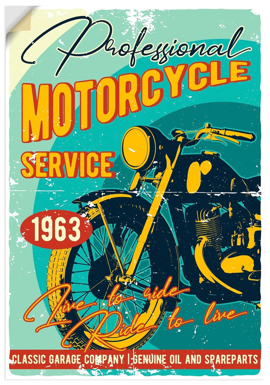 ARTLAND Wandaufkleber Classic Motorcycles 2 Bunt