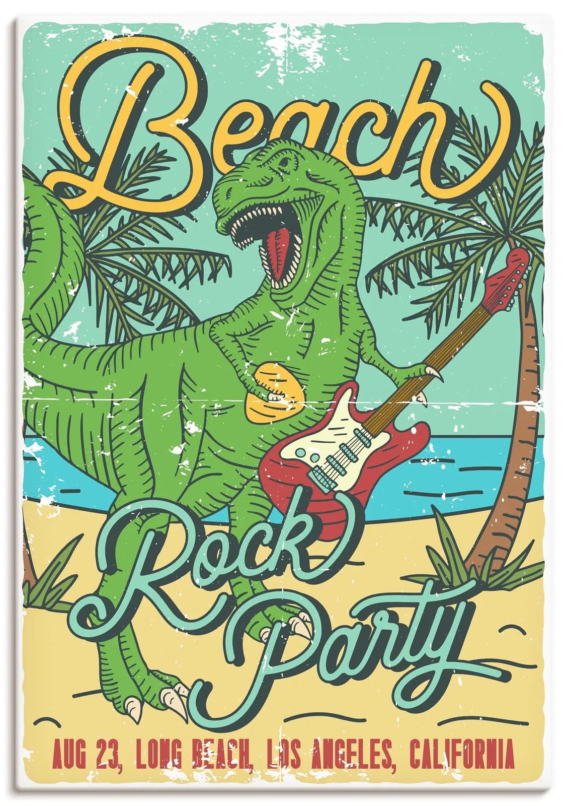 ARTLAND Wandbild Strand Party Leinwand 90x130 cm