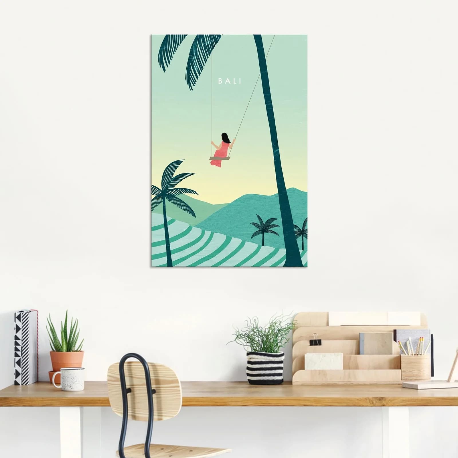 ARTLAND Wandbild Bali Blau Alu Dibond Hochformat