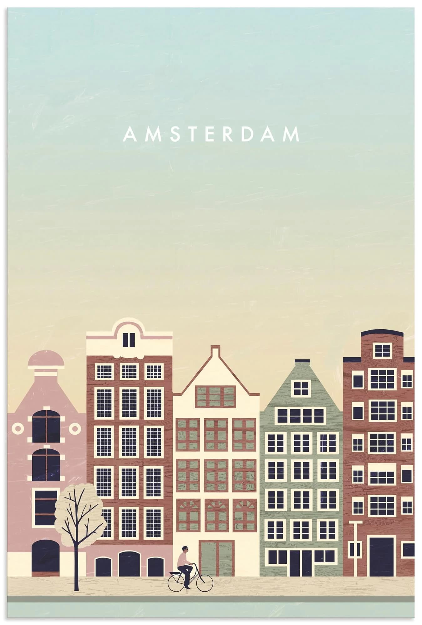ARTLAND Wandbild Amsterdam Braun Alu Dibond 60x90 cm
