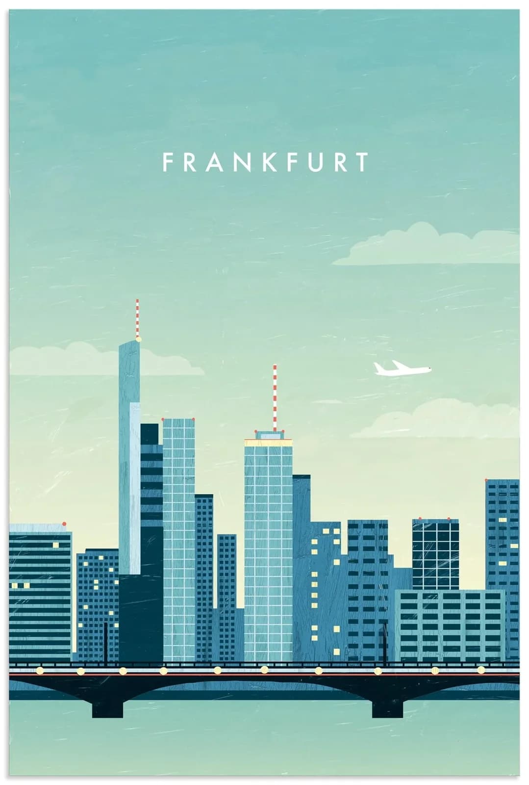 Artland Wandbild Frankfurt Blau Alu Dibond 60x90cm