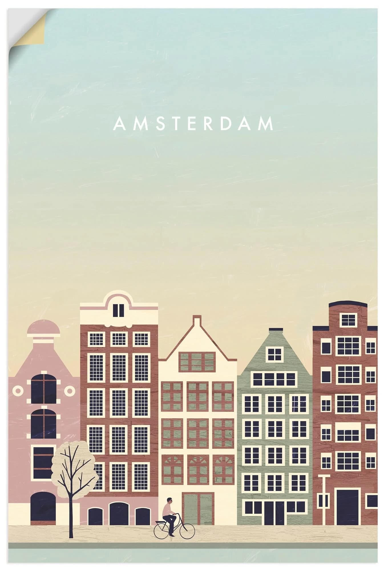 Artland Wandbild Amsterdam Braun Wandaufkleber