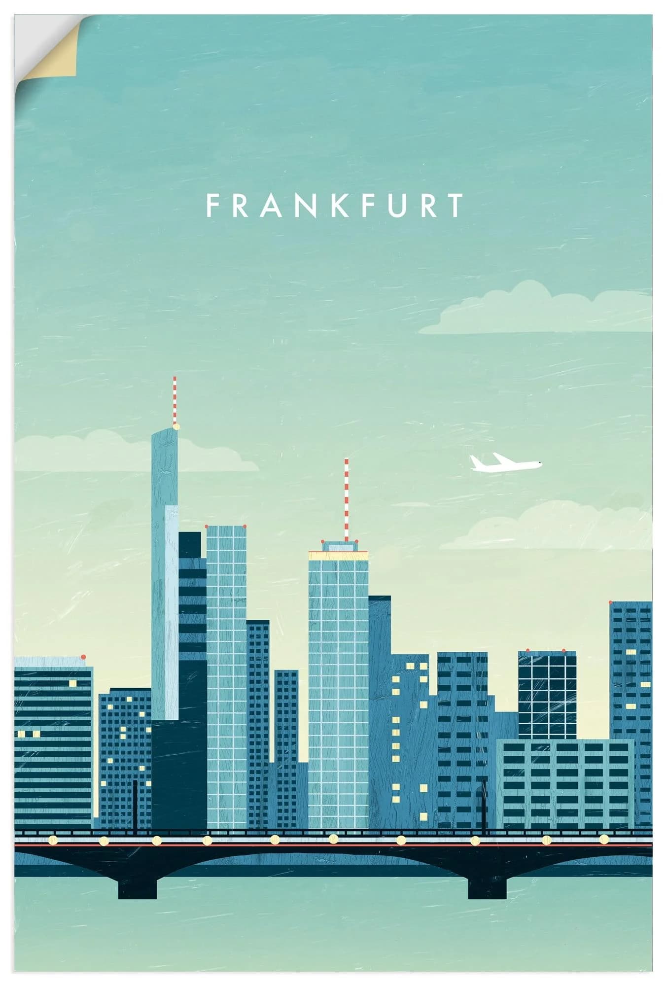 ARTLAND Frankfurt Wandaufkleber Blau Vinyl
