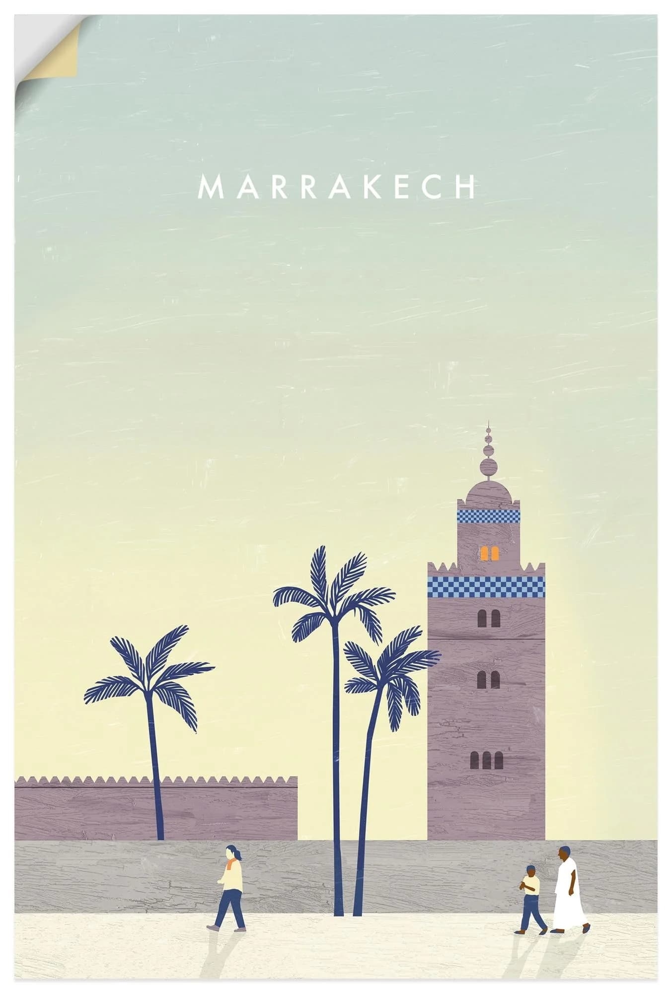 ARTLAND Wandaufkleber Marrakech Grün 40x60 cm