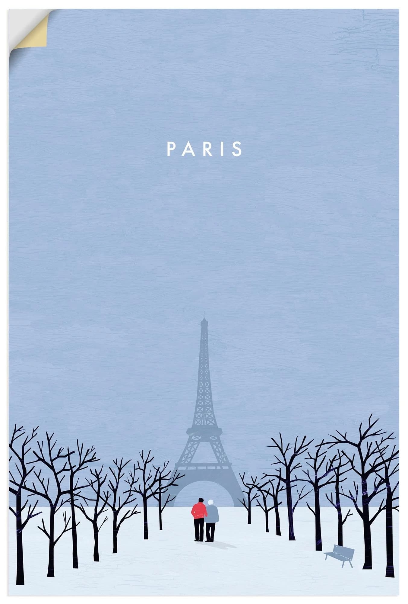 ARTLAND Wandaufkleber "Paris" Blau Vinyl