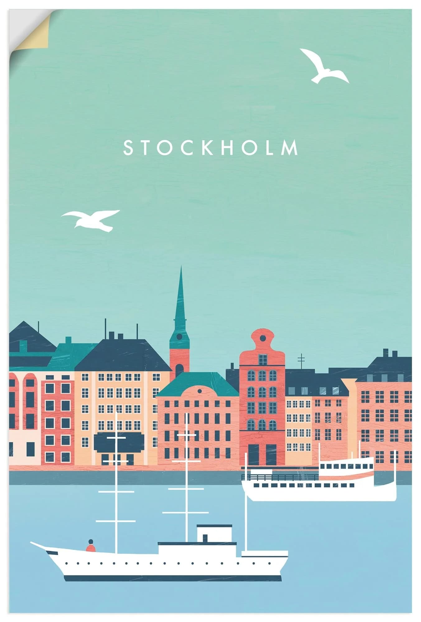 ARTLAND Wandaufkleber Stockholm Blau Vinyl