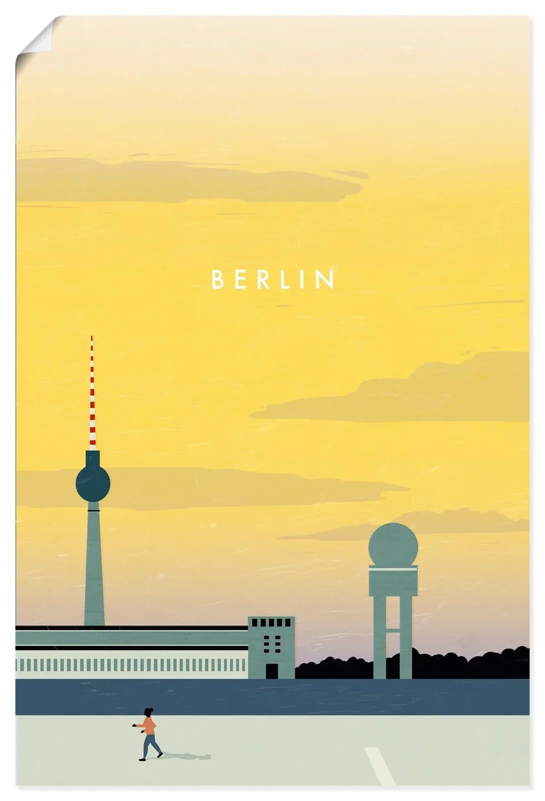 ARTLAND Wandbild Berlin Gelb Kunstdruck 40x60 cm