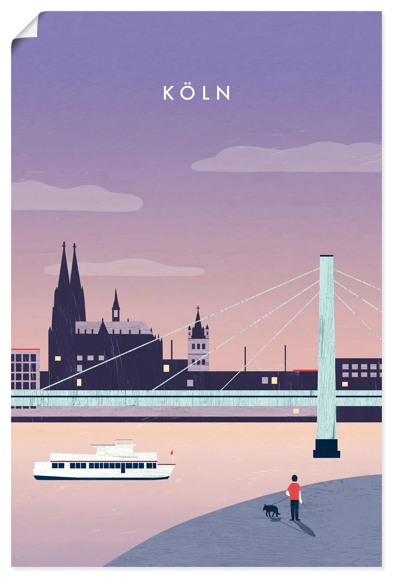 Artland Wandbild Köln Lila Kunstdruck 20x30 cm