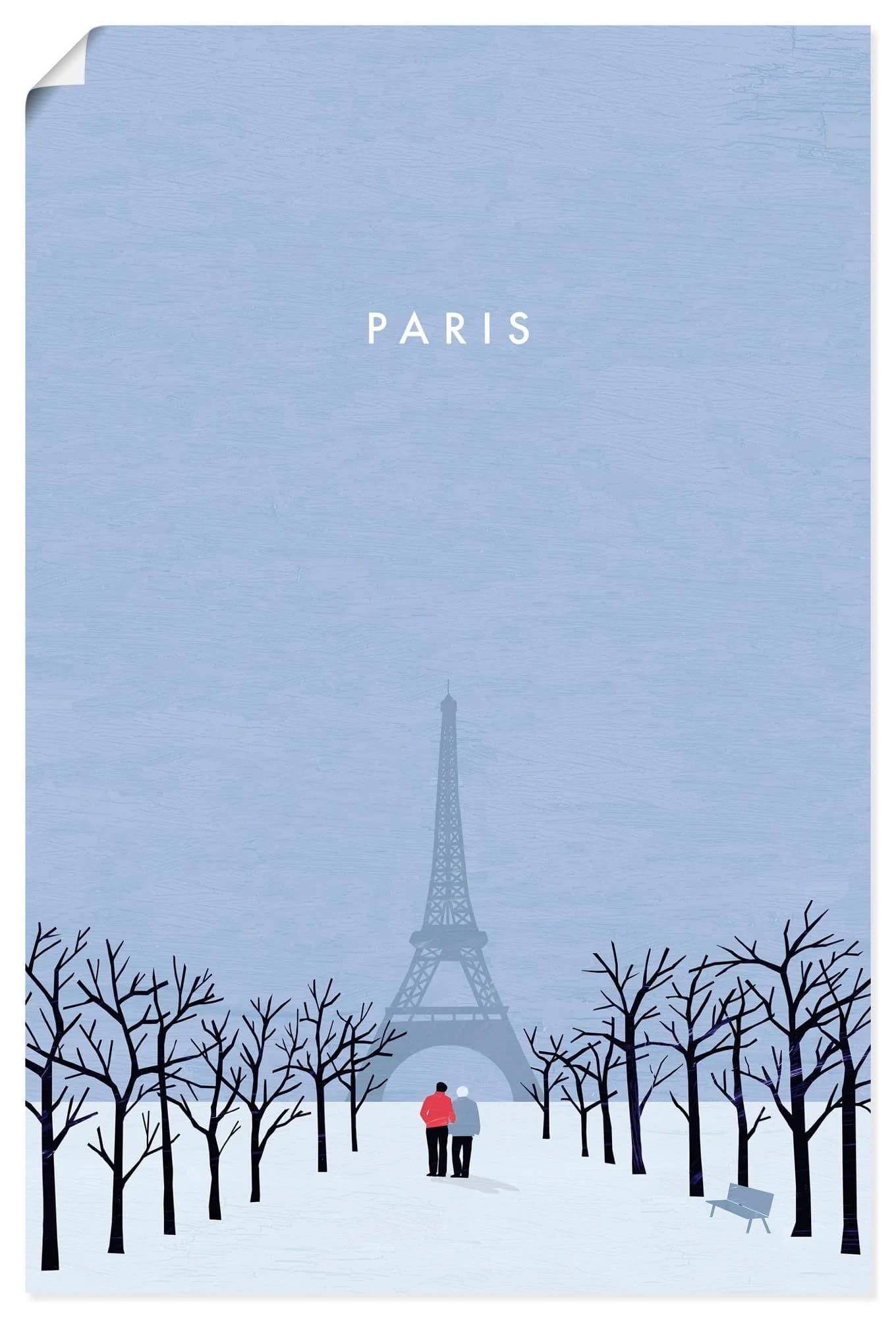 Artland Wandbild Paris Blau Kunstdruck 20x30 cm