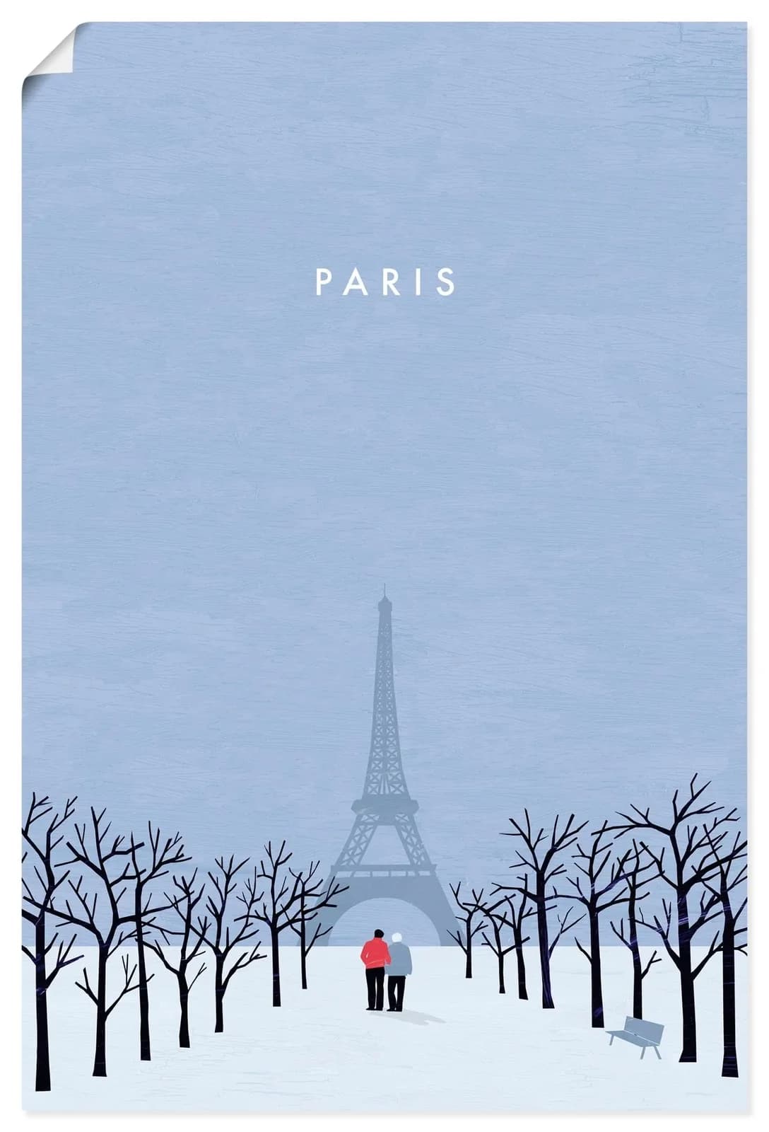 Artland Wandbild Paris Blau Kunstdruck