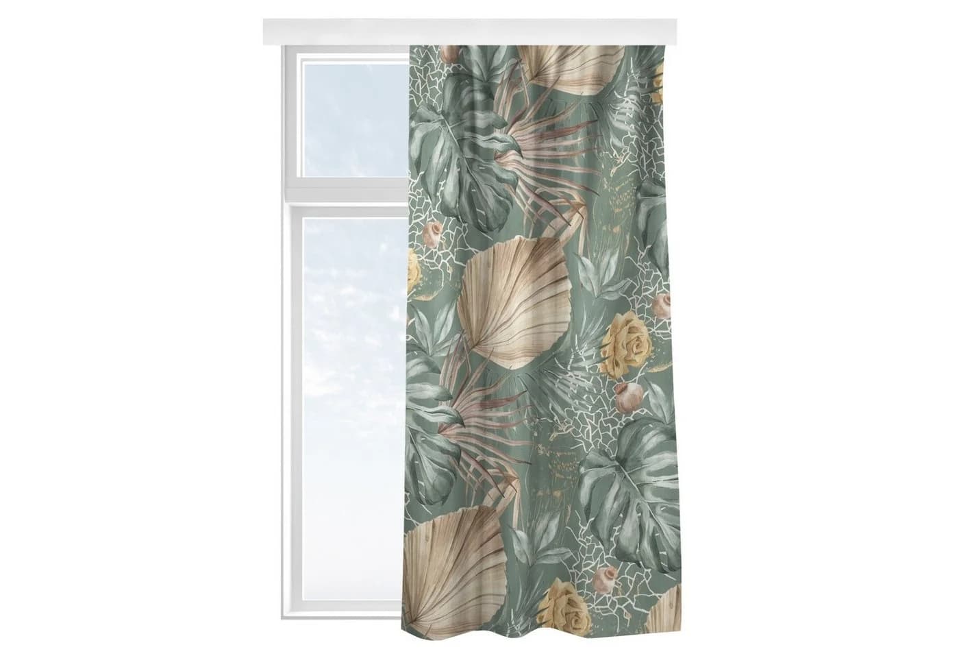 Bilderdepot24 Vorhang Samt Grün Aquarell Blumen Modern - Bild 2