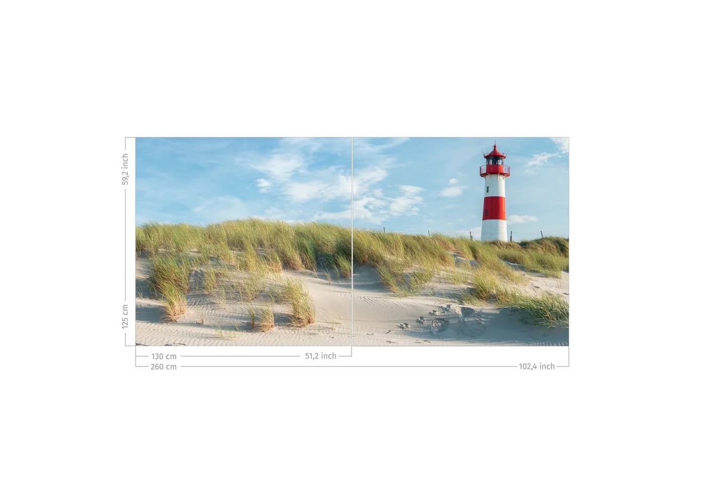 Bilderdepot24 Vorhang Samt Blau Leuchtturm Motiv blickdicht - Bild 4