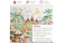 Bilderdepot24 Kindertapete Wilde Dinowelt Aquarell Wald Illustration Kinder Natur Landschaft Bunt Bild 3