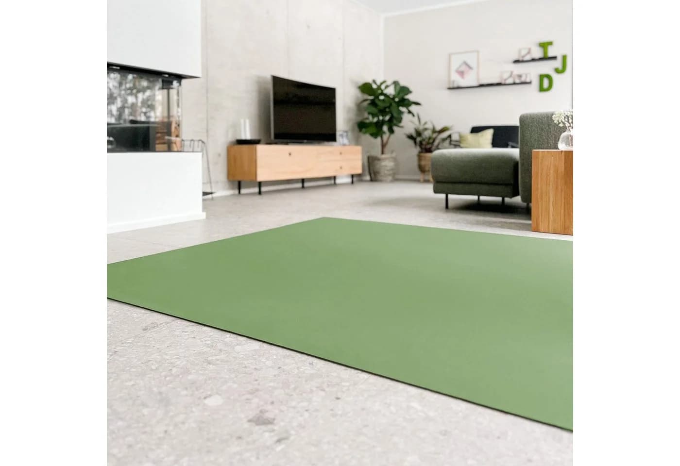 Sanosoft Spielmatte Krabbelmatte rutschfest Oeko-Tex 100 Olivgrün