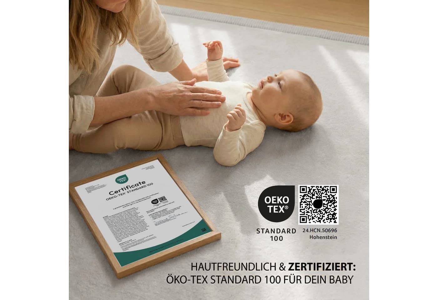 Sanosoft Krabbelteppich samtweich und kuschelig, Höhe: 30 mm, Öko-Tex 100 - Bild 4