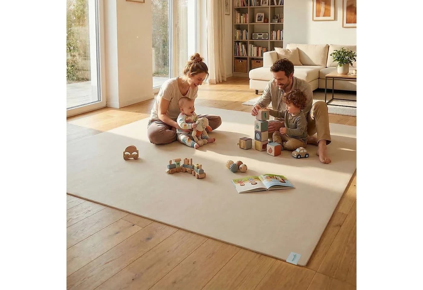 Sanosoft Spielmatte Krabbelmatte XXL Beige Made in Germany - Bild 2