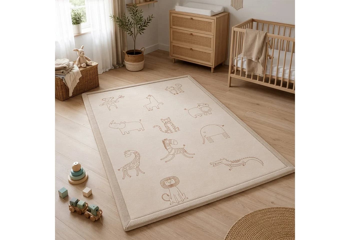 Sanosoft Krabbelteppich Afrika Beige Memory-Foam