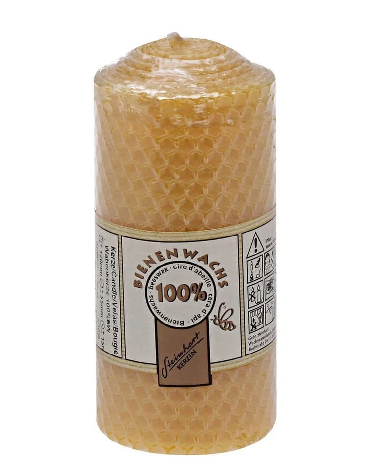 Steinhart Kerzen Bienenwachskerze 100% Bienenwachs Wabenkerze